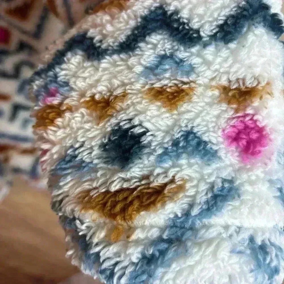 Eddie Bauer Aztec Sherpa Faux Fur 1/4 Zip-up Women’s Size XL - Picture 3 of 6